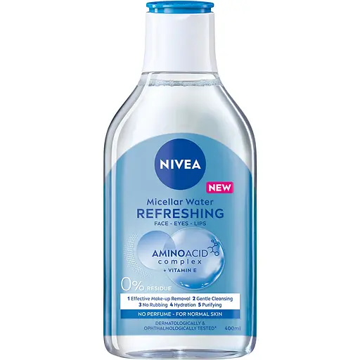 Мицеллярная вода NIVEA Освежающая для нормальной кожи лицо глаз и губ 400 мл - фото 1