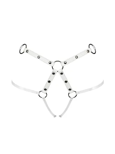 Трусики на ремінцях з відкритим доступом Obsessive A758 S/M/L білий - фото 5