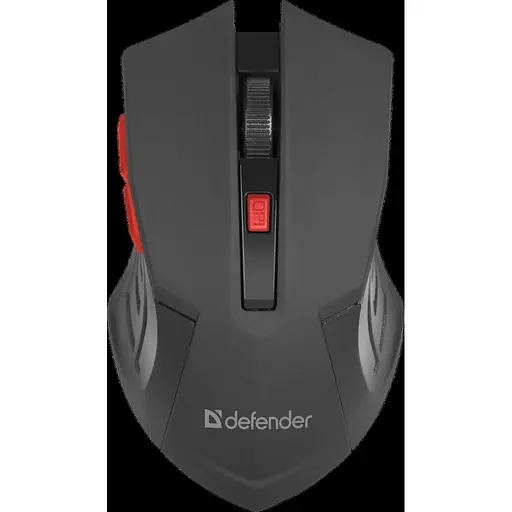 Мышка Defender Accura MM-275, беспроводная, 6 кН. до 1600 dpi, красный
