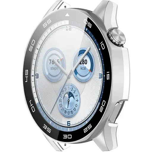 Чехол-накладка DK для Huawei Watch GT 5 46mm Пластик Soft-Touch Glass Full Cover (silver) - фото 2