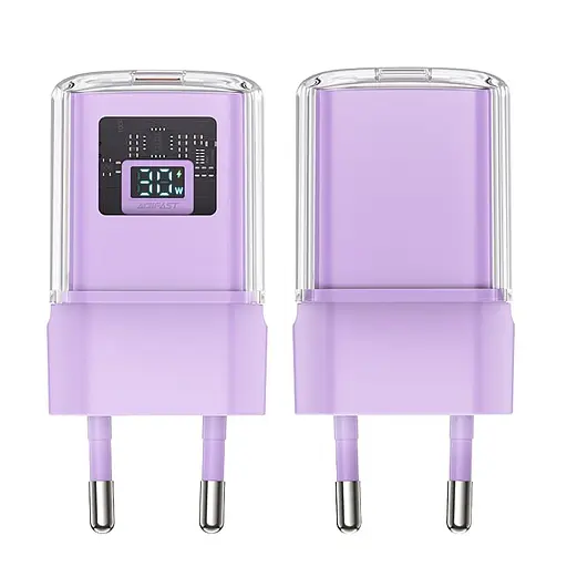 МЗП Acefast A53 Sparkling series PD30W GaN (1USB-C) Alfalfa purple - фото 2