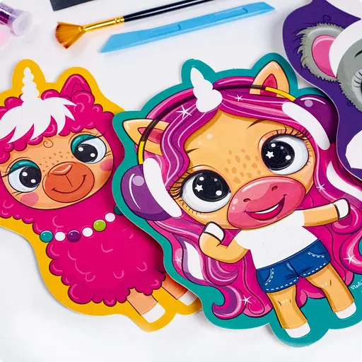 Набор для творчества "Glitter Art Блестящие зверята" VT4501-11, 5 флаконов с глиттерами - фото 5