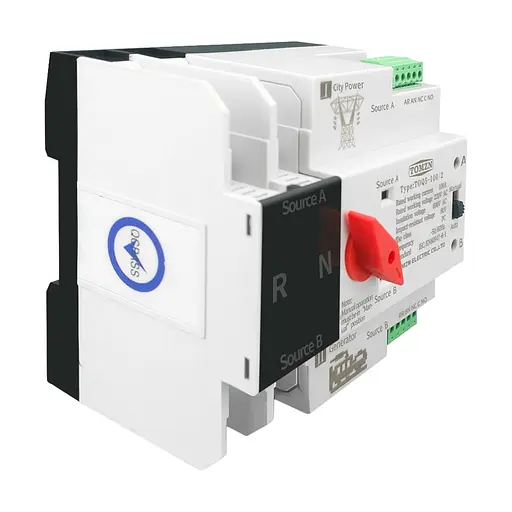 Автоматичний перемикач (АВР) під DIN-рейку TOMZN TOQ5/2P 100A 2 полюси (51-00113) - фото 3