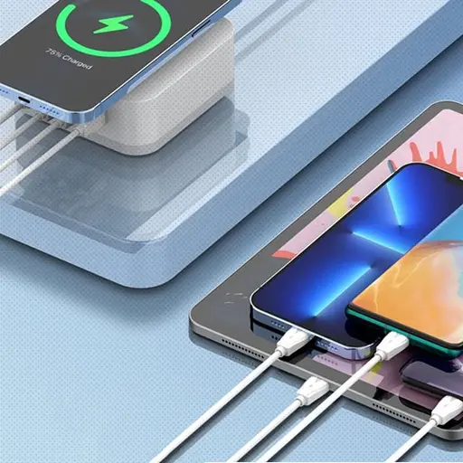 Бездротовий зарядний пристрій Ldnio AW004 3 USB/ Type-C QC PD 32W білий - фото 6