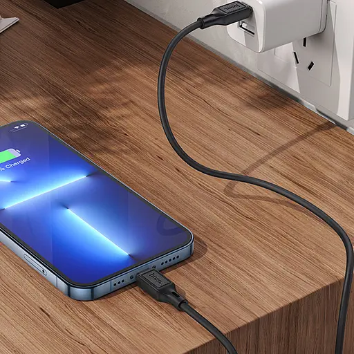 Дата кабель Hoco X90 Cool silicone Type-C to Lightning 20W (1m) Black - фото 6