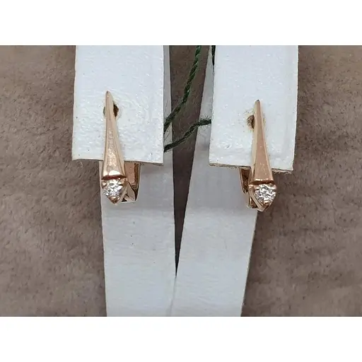 Золотые серьги ЮЗ "Багет" с бриллиантами. 21102 - фото 4