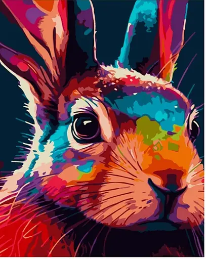 Набор для росписи по номерам Цветной кролик, Strateg, 30x40 см, SS6748