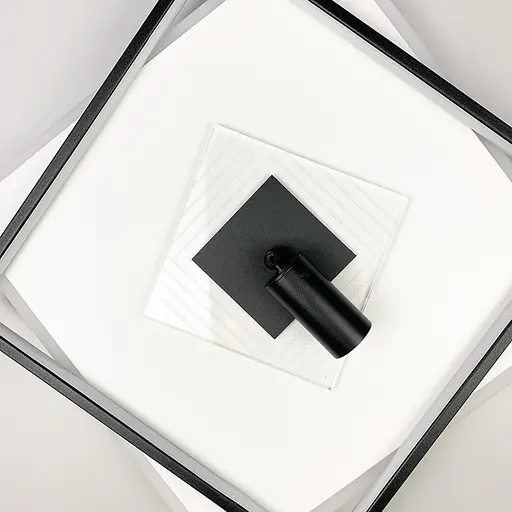 Потолочная LED люстра в черно-белом корпусе Line.F MJ 51-500*500 BK+WT - фото 4