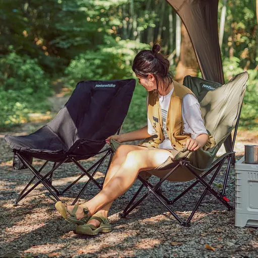 Складаний стілець Naturehike CNK2450JJ020 (до 120кг) Чорний - фото 3