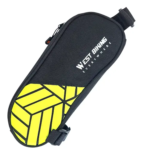Велосумка на раму West Biking YP0707373 22х9х6,5 см 1 л чорно-зелений (G0001972)