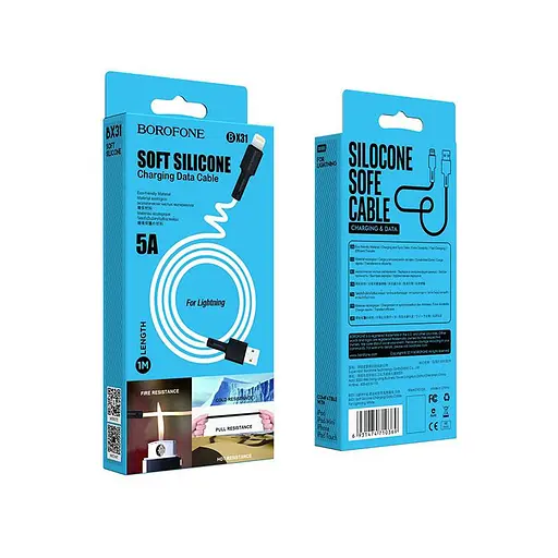 Кабель Borofone BX31 USB to iP 2.4A 1 м silicone TPE connectors білий - фото 2