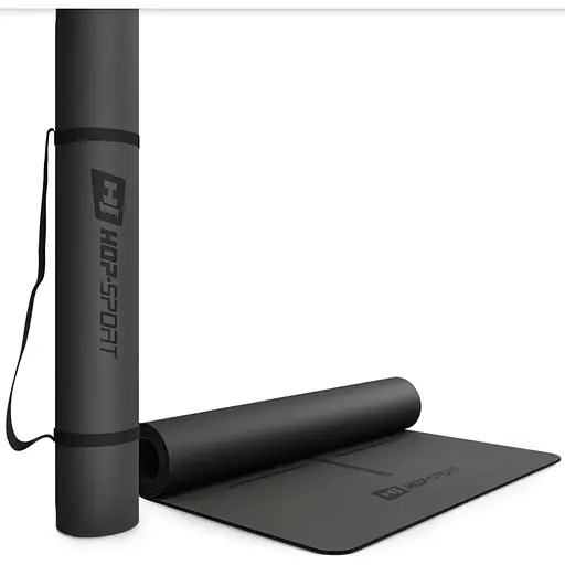 Йога-мат Hop-Sport PU 0,5см 183 x 68см HS-P005GM черный - фото 6