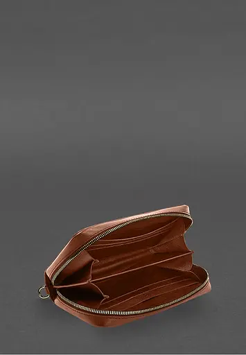 Кожаный клатч-купюрник 4.0 светло-коричневый краст - фото 5