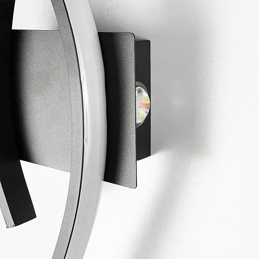 Хвилеподібний настінний чорний світильник Line F довжина 60 см Арт. WM27/600 - фото 5