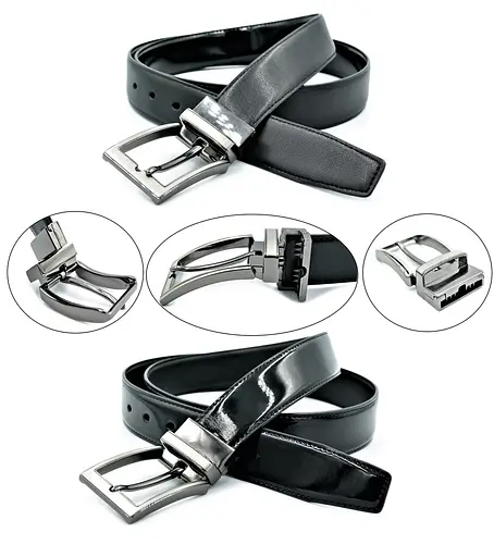 Ремінь шкіряний Weatro чоловічий двосторонній 110-125х3,5 см acs0013794 - фото 2