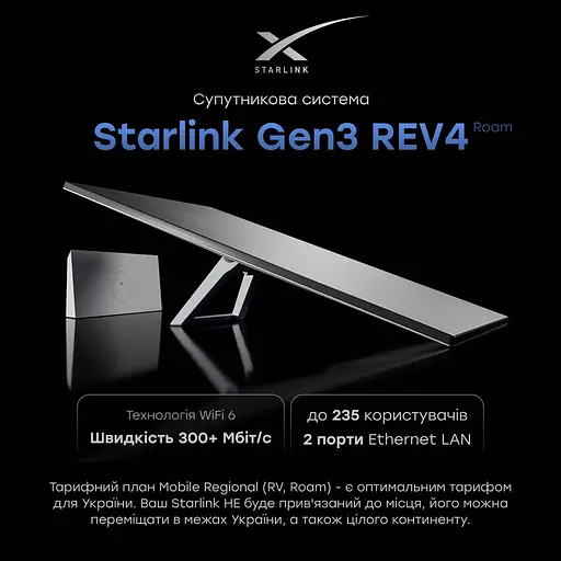 Супутникова система Starlink Gen3 REV4 з тарифом без прив'язки до місця, з акаунтом, з сумкою для транспортування (73-00899) - фото 16