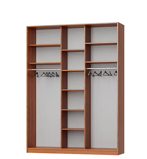 Шкаф-купе трехдверный MebelStar Стандарт AL 2ДСП/Зеркало 180x60x240 см Кашемир (MBS-1549) - фото 2