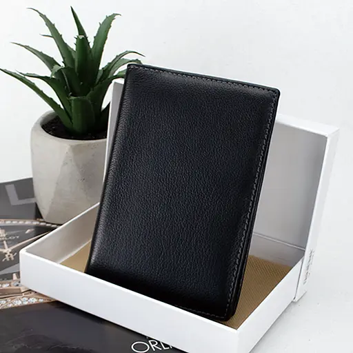 Обложка на паспорт и права Ricco Grande 162-A кожаная черная - фото 1