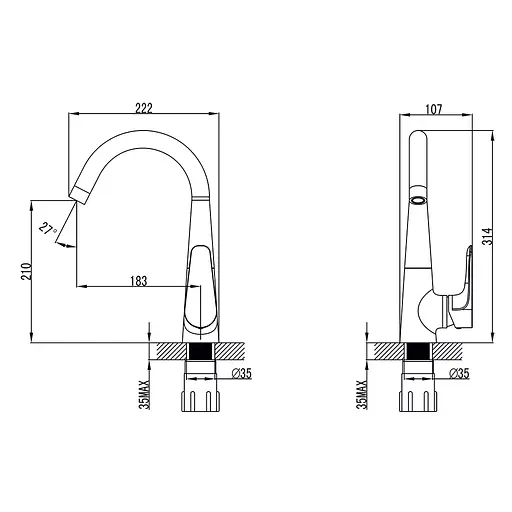 Змішувач для кухні Corso MAGGIORE BE-4B122C - фото 5