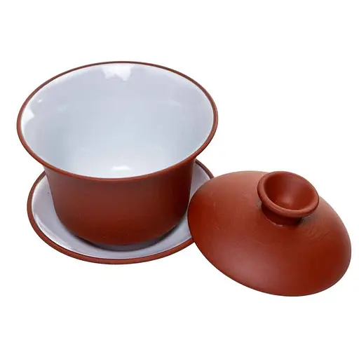 Гайвань из Иссинской глины с белой глазурью 60 мл Коричневый - фото 5