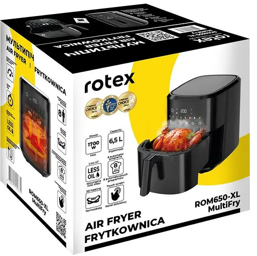 Аерофритюрниця Rotex ROM650-XL MultiFry електрична 6.5л Чорний 1700 Вт - фото 9