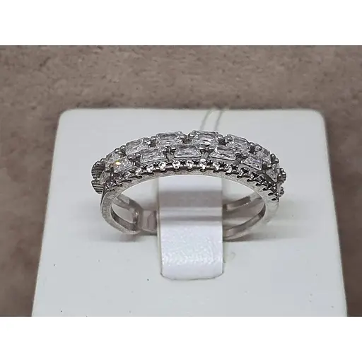 Срібне кільце Імперія золота з фіанітами. КВ1349С 18 - фото 4