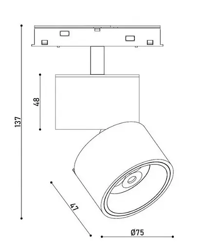 Світильник магнітний трековий Kloodi KDMG-SPLIT75 9W 3K BK - фото 2