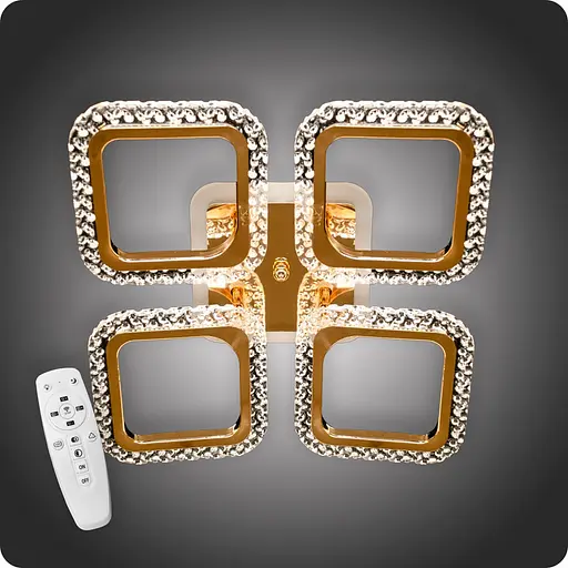 Люстра світлодіодна 517 Dlight 3color з пультом 55Вт Золото (01856) - фото 2