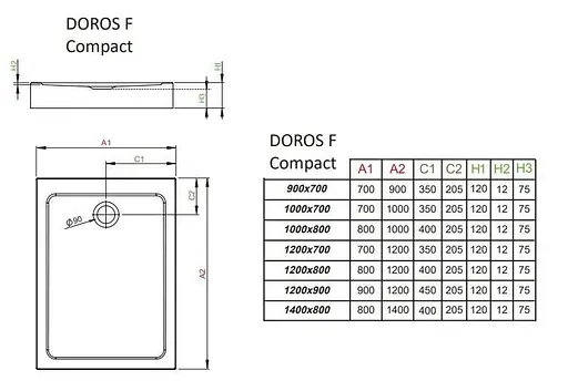 Душовий піддон Radaway Doros F Compact 100x70 SDRFP1070-05 - фото 2