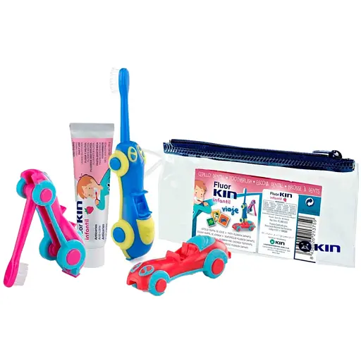 Набор для путешествий KIN Fluor Infantil Зубная щетка-машинка + Паста 25 мл