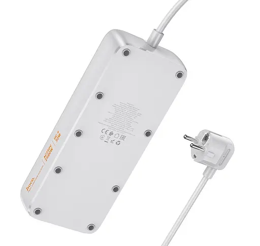 Мережевий удлинитель HOCO AC22 Sunlight 4-bit(PD30W1C3A) desktop socket(EUGER) (1.5m) Black - фото 3