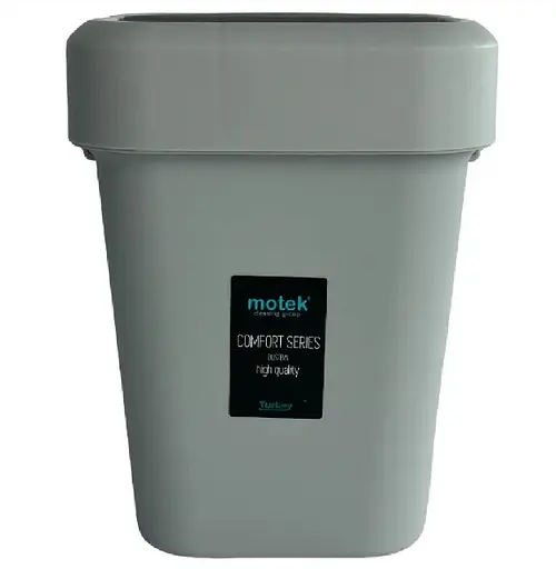 Мусорное ведро Motek на 8 л с поворотной крышкой 22.5х22.5х30 см Серый (COB-410)  - фото 2