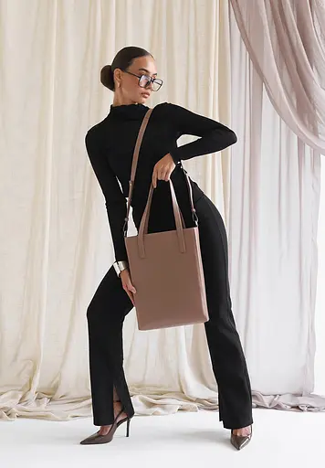 Шкіряний шопер Nancy карамельний - фото 3