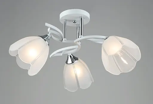 Люстра стельова на кухню Sirius B N6046/3 WT+CR на 3 плафони