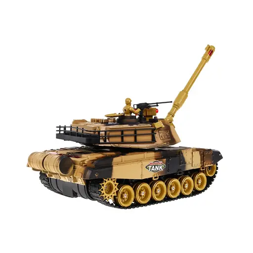 Детский танк на дистанционном управлении пульт звуки светодиод 1:18 бежевый 0139 - фото 5