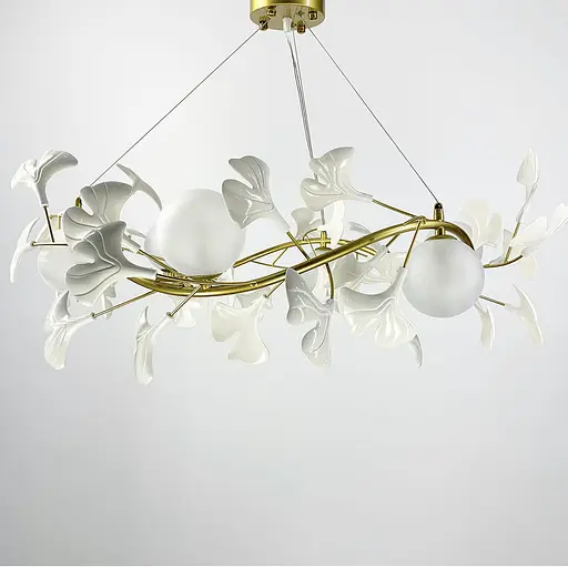 Подвесная люстра во флористических мотивах в корпусе-кольцо Line.F Диаметр 65 см - фото 3