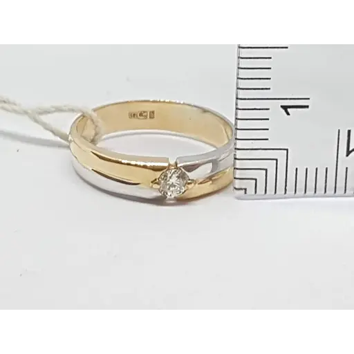 Золотое кольцо ЮЗ "Багет" с бриллиантом. Артикул б10729 15,5 - фото 4