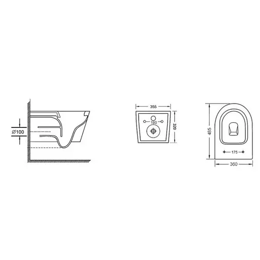 Унитаз подвесной Mixxus Bevel-0303-T3 485x360x365 мм, система смыва Tornado 3.0 MI6703, Белый - фото 2