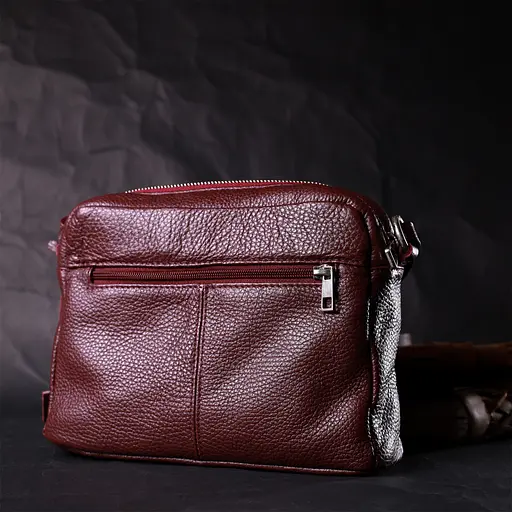 Кожаная женская сумка Grande Pelle 23х17х7 см sum0023597 - фото 8