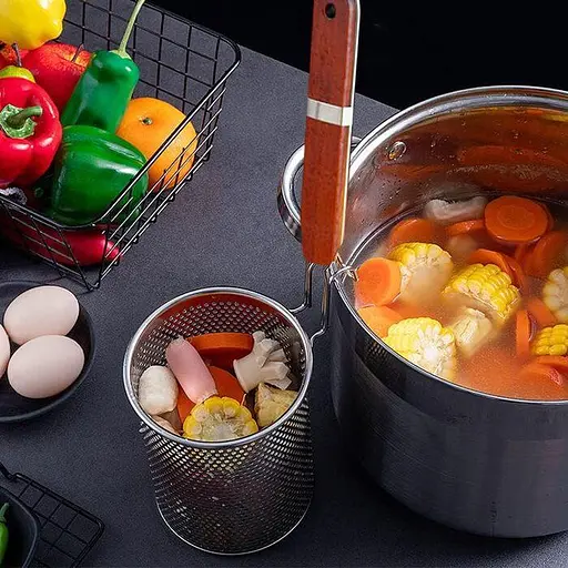 Ситечко для пасти з мікроперфорованої нержавіючої сталі, для їжі, кнедлів, глибокої кухні, 2 шт. (Ситечко, 13 см) - фото 4