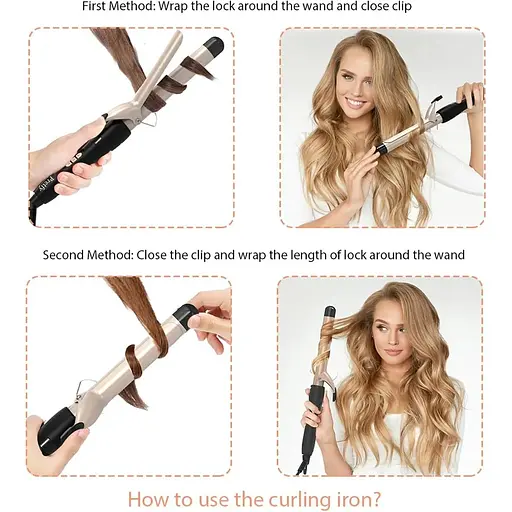 Щипці для завивки PRETFY 1-дюймові з керамічним покриттям для довгого/середнього волосся, 140-428℉ - фото 3