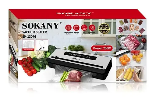 Вакуумний пакувальник Sokany SK-13076 вакууматор 200 Вт для тривалого зберігання продуктів - фото 3