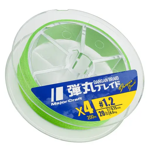 Шнур Major Craft Dangan Braid X8 200 m салат. #1.0/0.13 mm 20lb/8.4 kg (1013-772.73.47) - фото 2