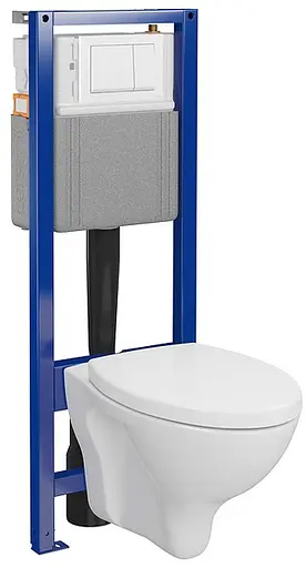 Комплект инсталляция Cersanit System 40 + унитаз Cersanit Mito Red 411 с сиденьем полипропилен и белой клавишей Enter S701-788 - фото 1