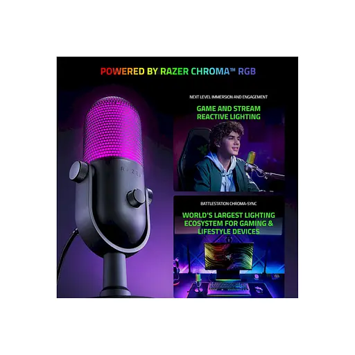 Мікрофон Razer Seiren V3 Chroma White (RZ19-05060200-R3M1) - фото 3