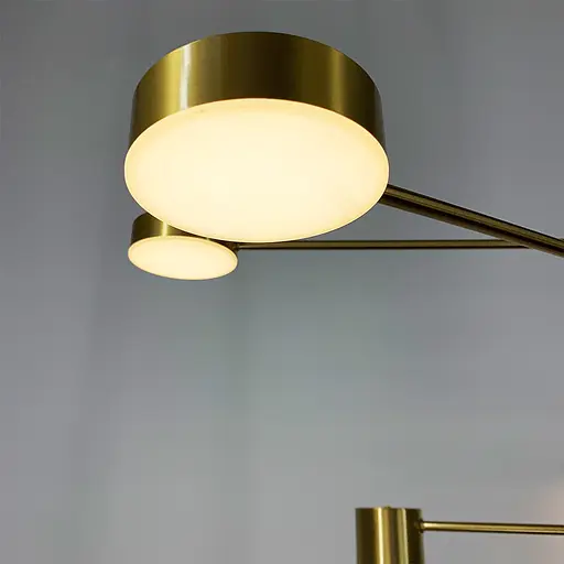 Сучасна латунна LED люстра FLEA з ріжками, що регулюються по осі | Арт. DE 31/8 AB | Line F - фото 3