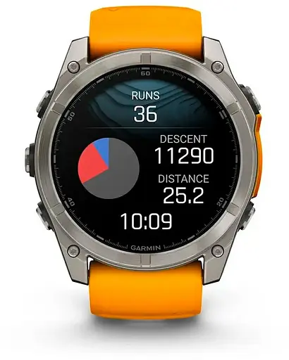 Смарт-годинник Garmin Fenix 8 51mm AMOLED Sapphire Titanium w. Spark Orange/Graphite Silicone Band (010-02905-10/11) - фото 5