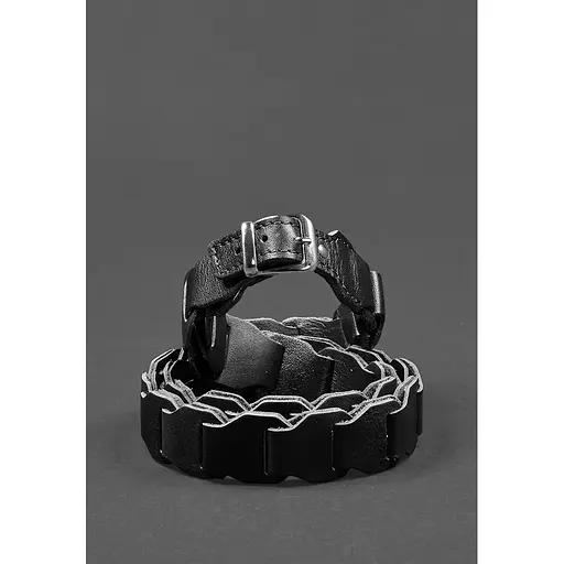 Женский кожаный бохо-ремень BlankNot черный краст - фото 5