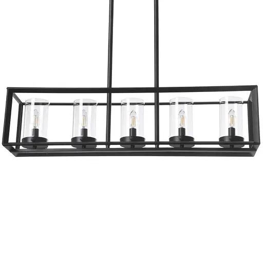 Люстра Brille лофт подвесная свеча E14 40W BK (BL-387S/5) - фото 2