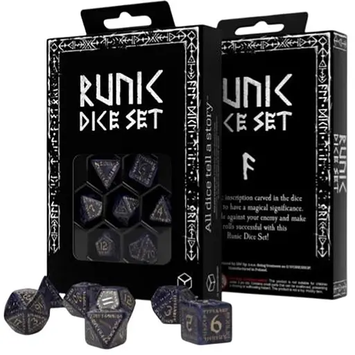Набір кубиків Runic Mixed-blue & gold Dice Set , 7 шт. (SRUN09) - фото 1